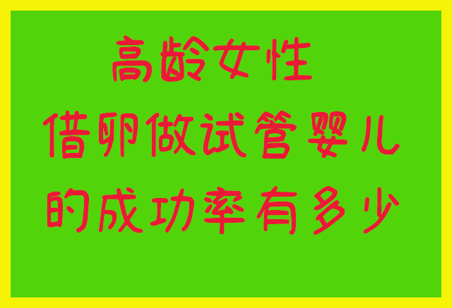 高龄女性借卵做试管的成功率有多少